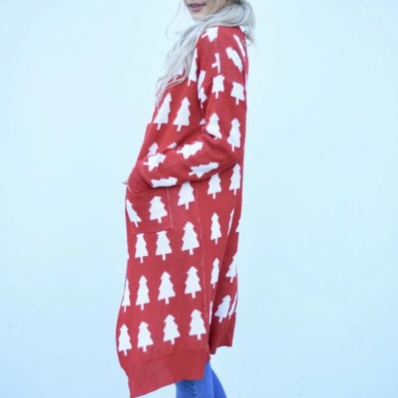 Red & White Christmas Cardigan - Picture 4 of 5